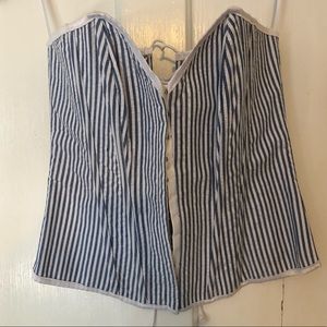 Blue and white striped corset size small